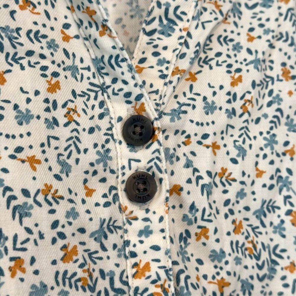 Kuhl Liliana Short Sleeve Natural Floral Blouse Size XL - Picture 4 of 12